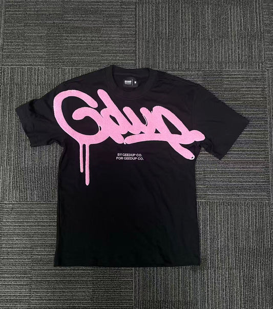 Geedup Handstyle Tee 'Black / Pink' (2022)