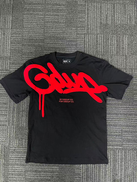 Geedup Handstyle Tee 'Black / Red' (2024)