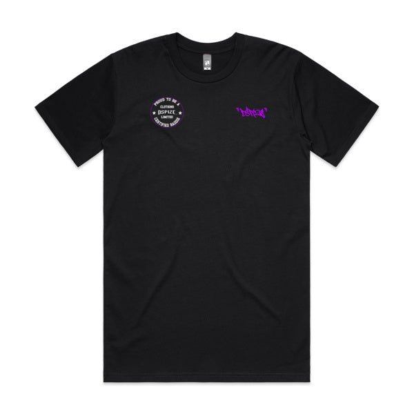 DCL Certified Baddie Purple Tag Black Tee
