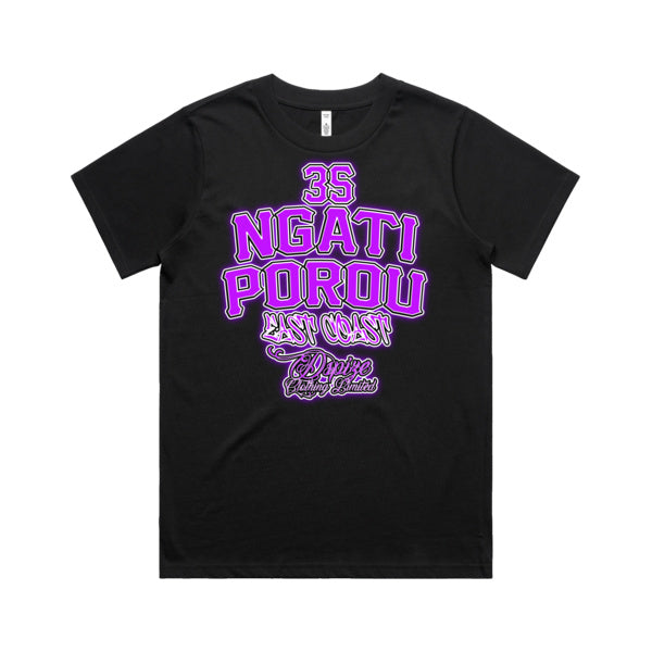 DCL 35 Ngati Porou East Coast Coasty Girl Purple/Black Tee