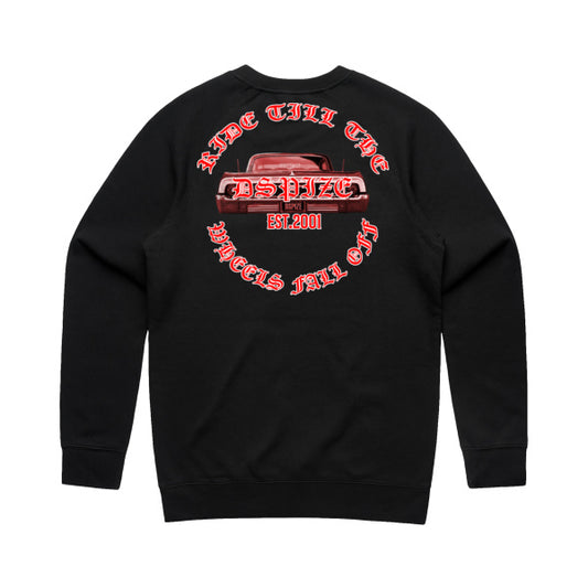 DCL Dspize Ride Till The Wheels Fall Off Red/Black Crew Neck