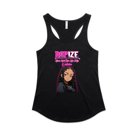 DCL Shorty Will You Be Mine Collection Black Mali Racerback Singlet