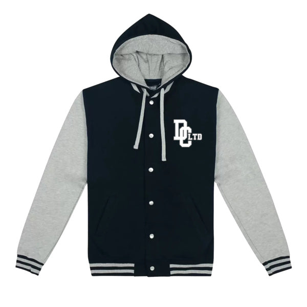 DCL DGIT LA Baseball Hooded Style Letterman White/Black/Grey Jacket
