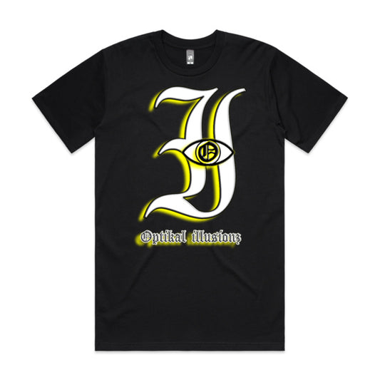 DCL Optikal illusionz Yellow Black Tee
