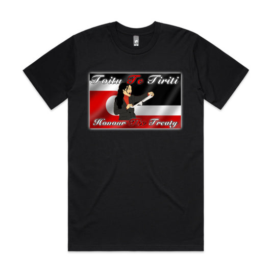 DCL Toitu Te Tiriti Honour The Treaty Hana Black Tee