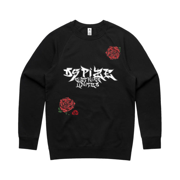 DCL White Piece With Rosez Black Crew Neck
