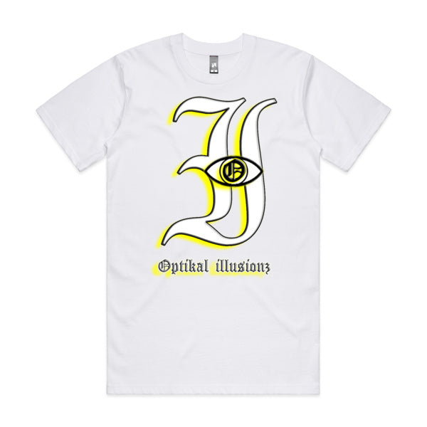 DCL Optikal illusionz Yellow White Tee