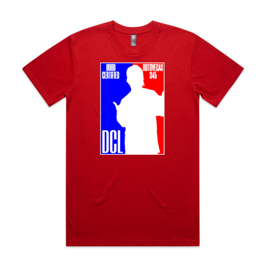 DCL Hood Certified Rotovegas 345 NBA Style Red Tee