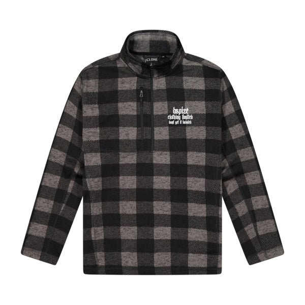 DCL DGIT Bad Manners Charcoal/Black Okarito Half Zip Checkered Fleece