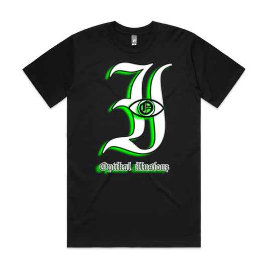DCL Optikal illusionz Green Black Tee