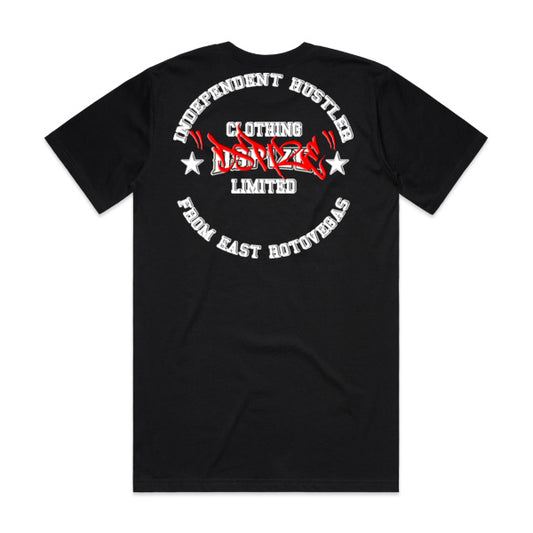 DCL Dspize Red Tag Independent Hustler From East Rotovegas Black Tee