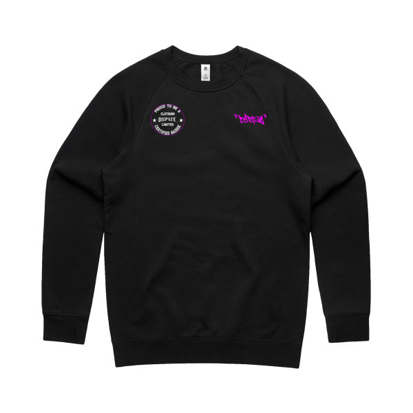 DCL Certified Baddie Pink Tag Black Crew Neck