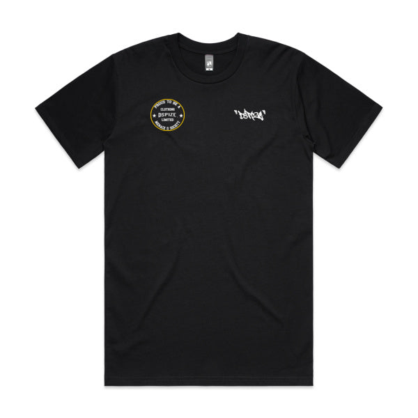 DCL Dspize M2S Yellow Tag Black Tee