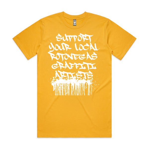 DCL Support Your Local Rotovegas Graffiti Artists Yellow Tee