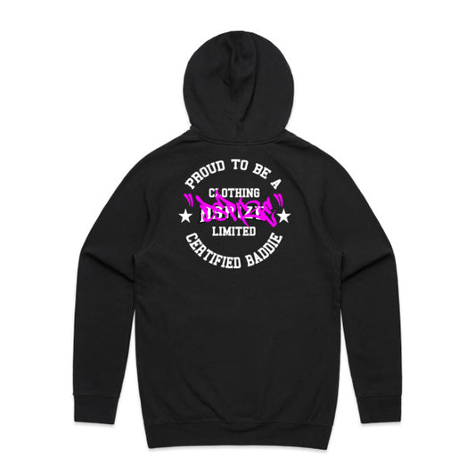 DCL Certified Baddie Pink Tag Black Hood