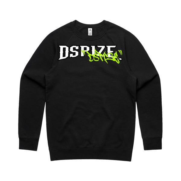 DCL Dspize Team Fury With Tagging Fluro Yellow/Black Crew Neck