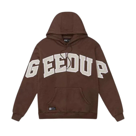Geedup Team Logo Hoodie Brown / Light Grey